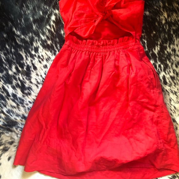 Red linen J Crew Summer Dress - Picture 2 of 3